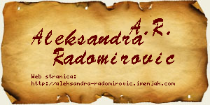 Aleksandra Radomirović vizit kartica